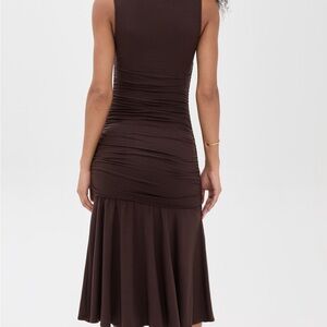 Reformation Chocolate Brown Midi Dress